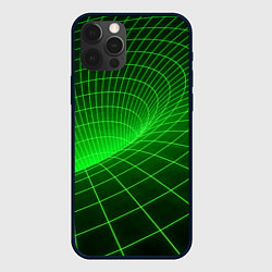Чехол iPhone 12 Pro Зелёная неоновая чёрная дыра
