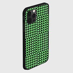 Чехол для iPhone 12 Pro Чёрно-зелёная оптическая иллюзия, цвет: 3D-черный — фото 2