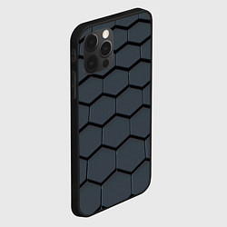 Чехол для iPhone 12 Pro Металлическая серая броня, цвет: 3D-черный — фото 2