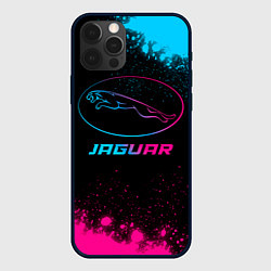 Чехол для iPhone 12 Pro Jaguar - neon gradient, цвет: 3D-черный