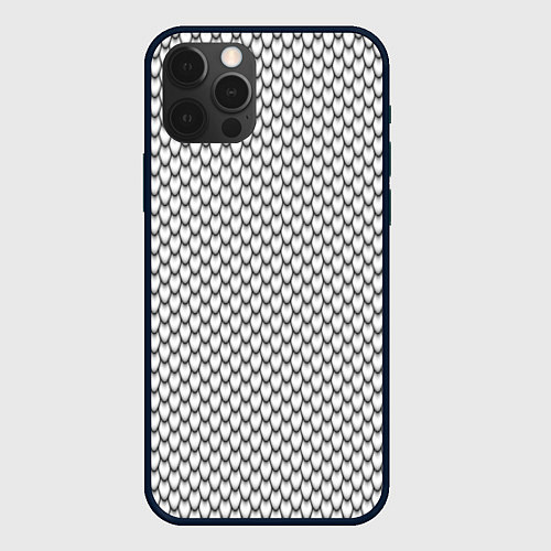 Чехол iPhone 12 Pro Белый дракон / 3D-Черный – фото 1