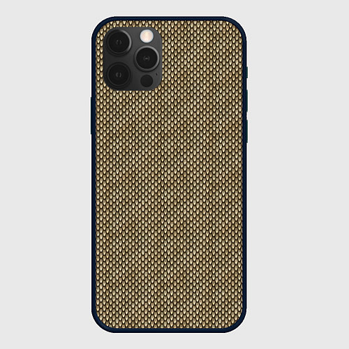 Чехол iPhone 12 Pro Чешуя золотой змеи / 3D-Черный – фото 1
