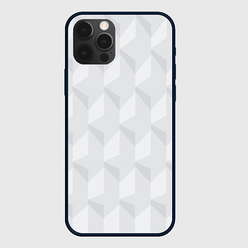 Чехол iPhone 12 Pro Абстрактная серая геометрическая текстура / 3D-Черный – фото 1