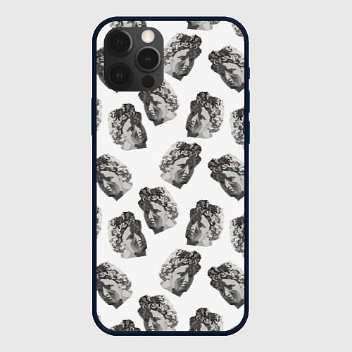 Чехол iPhone 12 Pro Аполлон - паттерн / 3D-Черный – фото 1