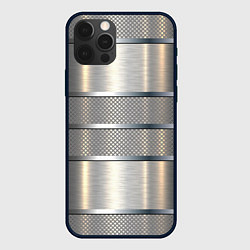 Чехол iPhone 12 Pro Металлические полосы - текстура алюминия