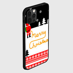 Чехол для iPhone 12 Pro Merry christmas - Санта Клаус, цвет: 3D-черный — фото 2