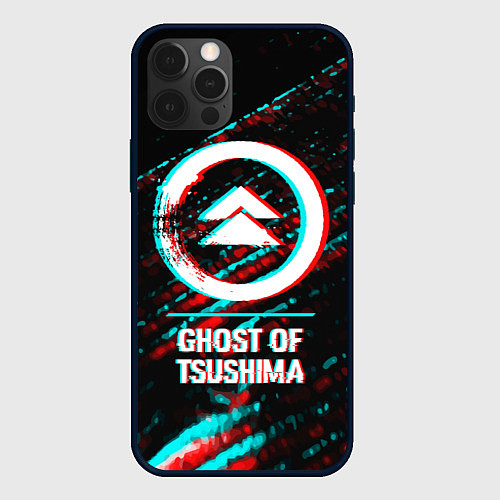 Чехол iPhone 12 Pro Ghost of Tsushima в стиле glitch и баги графики на / 3D-Черный – фото 1