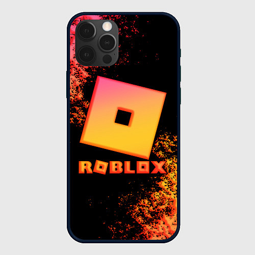 Чехол iPhone 12 Pro Roblox logo gradient / 3D-Черный – фото 1