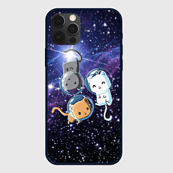 Чехол iPhone 12 Pro Три котика в открытом космосе