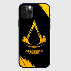 Чехол iPhone 12 Pro Assassins Creed - gold gradient