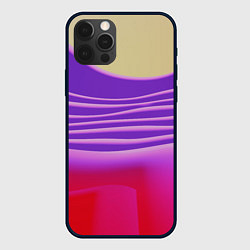Чехол для iPhone 12 Pro Волнообразные листы разных цветов, цвет: 3D-черный
