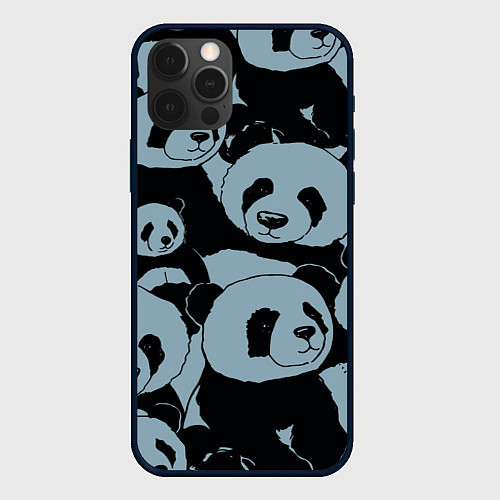 Чехол iPhone 12 Pro Panda summer song / 3D-Черный – фото 1