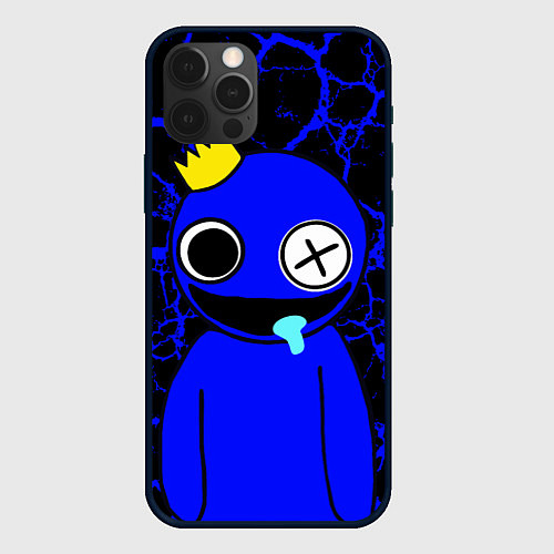 Чехол iPhone 12 Pro Радужные друзья - персонаж Синий / 3D-Черный – фото 1