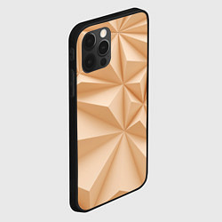 Чехол для iPhone 12 Pro Бежевые полигональные фигуры, цвет: 3D-черный — фото 2
