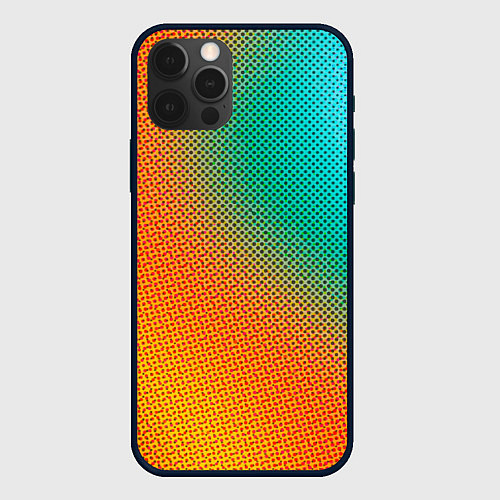 Чехол iPhone 12 Pro Полутоновый градиент - текстура / 3D-Черный – фото 1