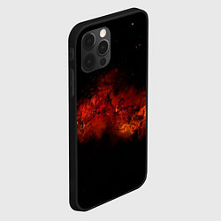 Чехол для iPhone 12 Pro Абстрактные взрывы в космосе и красные звёзды, цвет: 3D-черный — фото 2