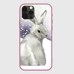 Чехол iPhone 12 Pro Милый кролик на снегу