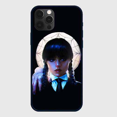 Чехол iPhone 12 Pro Уэнсдэй с рукой во мраке / 3D-Черный – фото 1