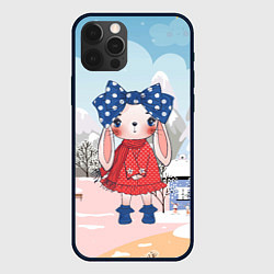 Чехол для iPhone 12 Pro Модная зайчиха - новый год, цвет: 3D-черный