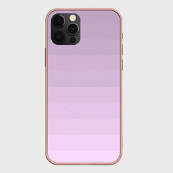 Чехол для iPhone 12 Pro Монохромный полосатый розовато-сиреневый, цвет: 3D-светло-розовый