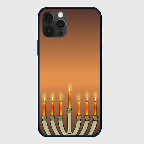Чехол iPhone 12 Pro Уютная Ханука и звезда Давида / 3D-Черный – фото 1