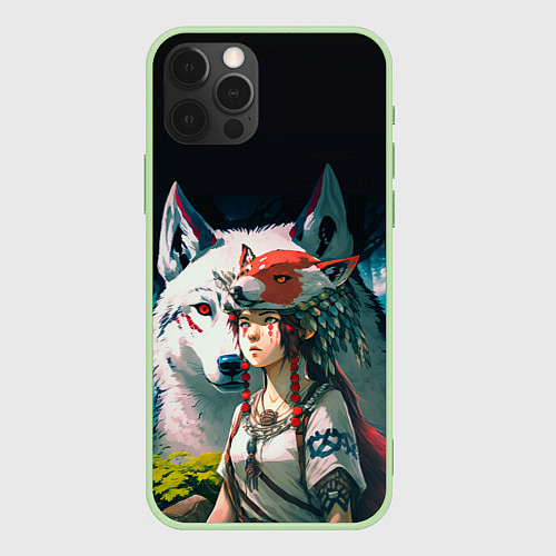 Чехол iPhone 12 Pro Princess Mononoke by Studio Ghibli / 3D-Салатовый – фото 1