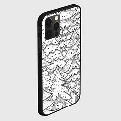 Чехол для iPhone 12 Pro Раскраска ежи в еловом лесу, цвет: 3D-черный — фото 2