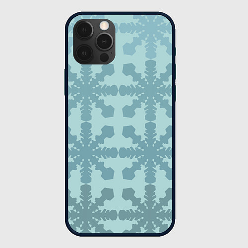 Чехол iPhone 12 Pro Снежинки градиент / 3D-Черный – фото 1