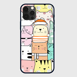 Чехол для iPhone 12 Pro Котики и кошечки, цвет: 3D-черный