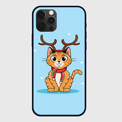Чехол для iPhone 12 Pro Кот с рожками, цвет: 3D-черный