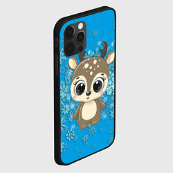 Чехол для iPhone 12 Pro Милый олень и пушистые снежинки, цвет: 3D-черный — фото 2
