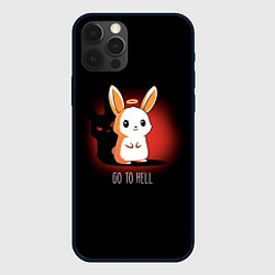 Чехол для iPhone 12 Pro Кролик чёртик, цвет: 3D-черный