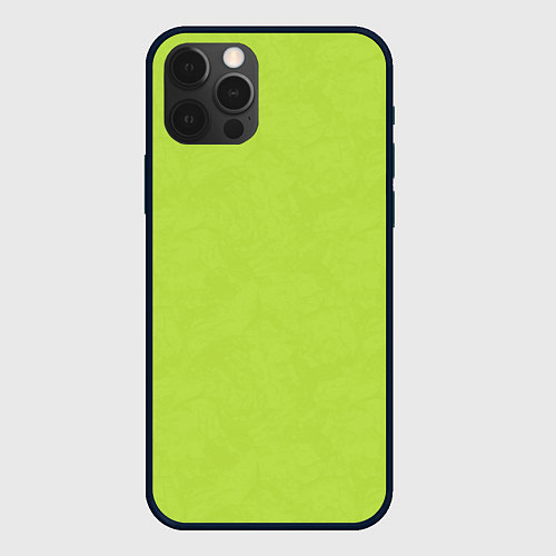 Чехол iPhone 12 Pro Текстурированный ярко зеленый салатовый / 3D-Черный – фото 1