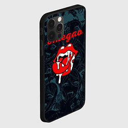 Чехол для iPhone 12 Pro Ахегао рот -ahegao lips, цвет: 3D-черный — фото 2