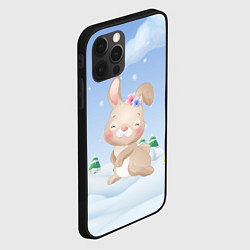 Чехол для iPhone 12 Pro Милый зайка новый год, цвет: 3D-черный — фото 2