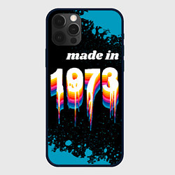 Чехол для iPhone 12 Pro Made in 1973: liquid art, цвет: 3D-черный