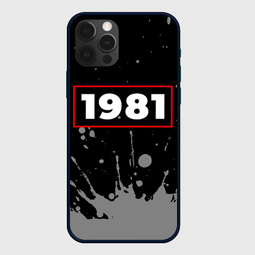 Чехол iPhone 12 Pro 1981 - в красной рамке на темном / 3D-Черный – фото 1