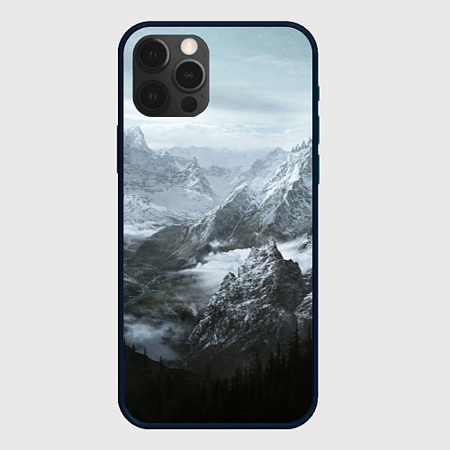 Чехол iPhone 12 Pro Природа Скайрима / 3D-Черный – фото 1