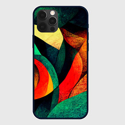 Чехол iPhone 12 Pro Текстурированная цветная абстракция