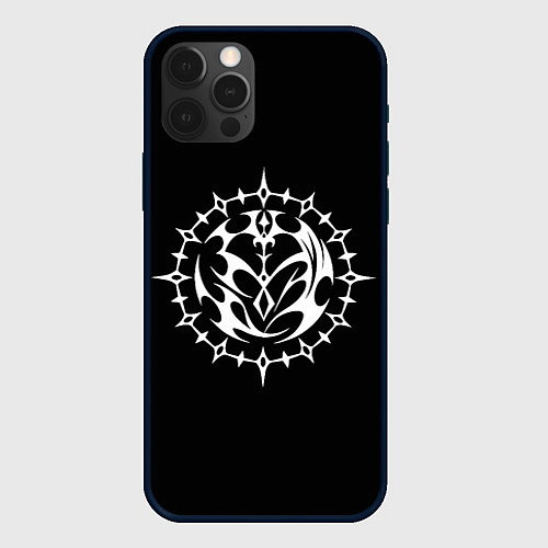 Чехол iPhone 12 Pro Сердца пандоры - узор часов / 3D-Черный – фото 1