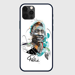 Чехол для iPhone 12 Pro Пеле бразильский футболист, цвет: 3D-черный
