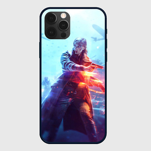 Чехол iPhone 12 Pro Баттлфилд 5 девушка / 3D-Черный – фото 1