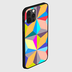 Чехол для iPhone 12 Pro Полностью разноцветный ромбический паттерн, цвет: 3D-черный — фото 2