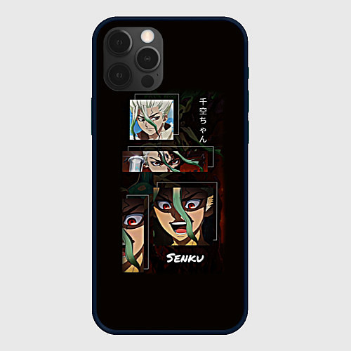 Чехол iPhone 12 Pro Доктор Стоун аниме / 3D-Черный – фото 1