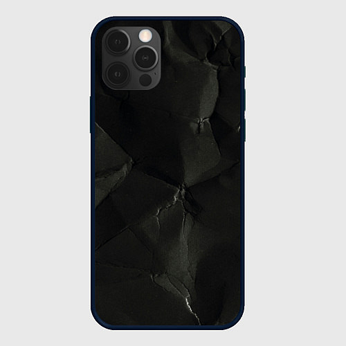 Чехол iPhone 12 Pro Эффект мятой бумаги / 3D-Черный – фото 1