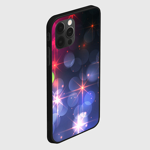 Чехол iPhone 12 Pro Поп арт неоновые звезды космического неба / 3D-Черный – фото 2