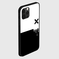 Чехол для iPhone 12 Pro Черно-белый X, цвет: 3D-черный — фото 2