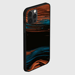 Чехол для iPhone 12 Pro Синие и оранжевые переливающиеся пески во тьме, цвет: 3D-черный — фото 2
