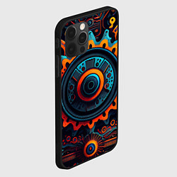 Чехол для iPhone 12 Pro Узор, шестеренка, стимпанк, цвет: 3D-черный — фото 2