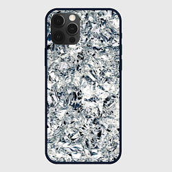 Чехол iPhone 12 Pro Сверкающие кристаллы серебра